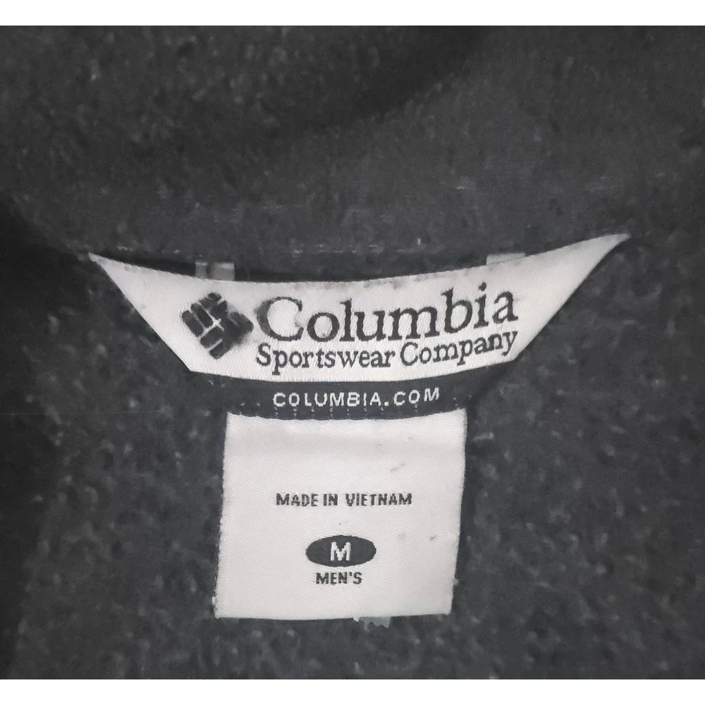 Columbia Mens Fleece Jacket Full Zip Charcoal‎ Gray Soft Outdoor Layer Medium